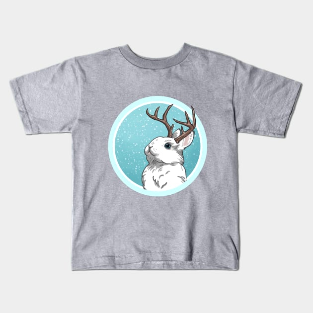 Jackalope - Round Snowdrop Kids T-Shirt by SaltDream